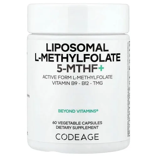 Codeage, L-metilfolato liposomal con 5-MTHF+, 60 cápsulas vegetales
