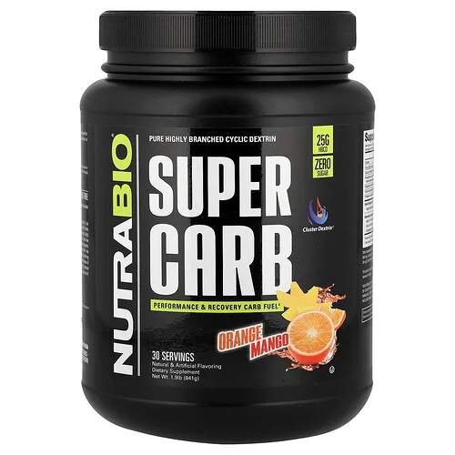NutraBio, Supercarbohidratos, Naranja y mango`` 841 g (1,9 lb)