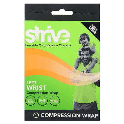 Strive, Venda de compresión para la muñeca izquierda, Talla única, 1 unidad