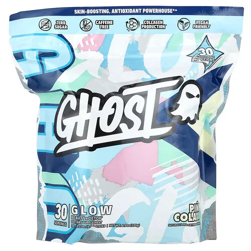 Ghost, Glow, Piña colada, 30 barritas, 6,5 g (0,23 oz) cada una