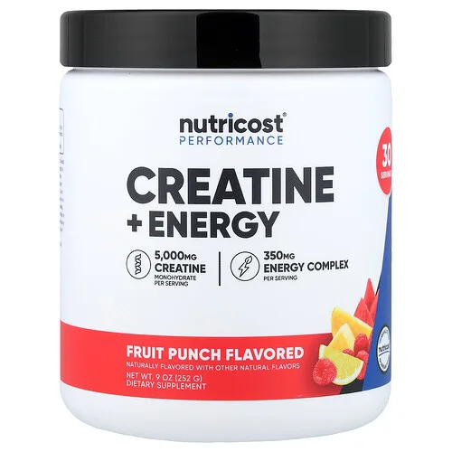 Nutricost, Performance, Creatina y energía, Ponche de frutas, 252 g (9 oz)