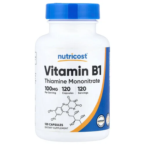 Nutricost, Vitamina B1, 100 mg, 120 cápsulas