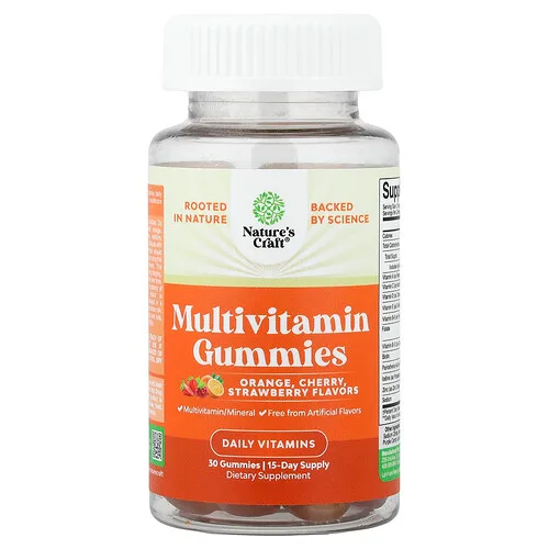 Nature's Craft, Gomitas multivitamínicas, Naranja, cereza, fresa, 30 gomitas