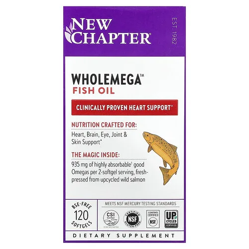 New Chapter, Wholemega™, Aceite de pescado, 120 cápsulas blandas