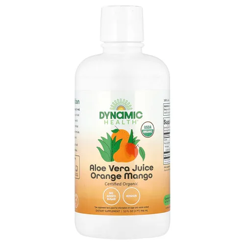 Dynamic Health, Aloe vera orgánico, Naranja y mango, 946 ml (32 oz. Líq.)