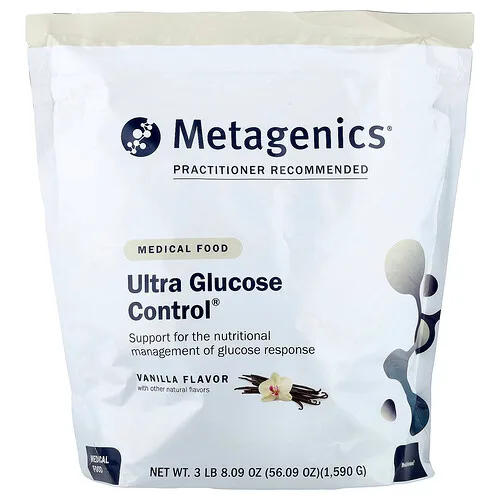 Metagenics, Ultra Glucose Control®, Alimento medicinal, Vainilla, 1590 g (3 lb 8,09 oz)