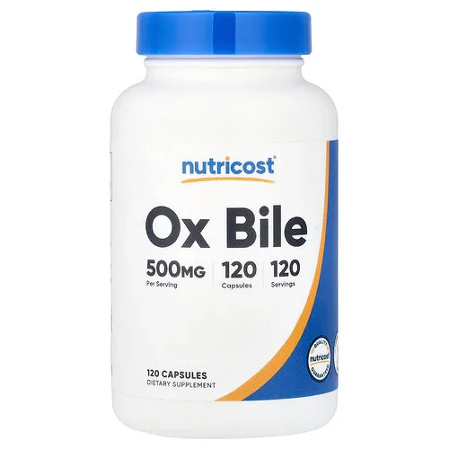 Nutricost, Bilis de buey, 500 mg, 120 cápsulas