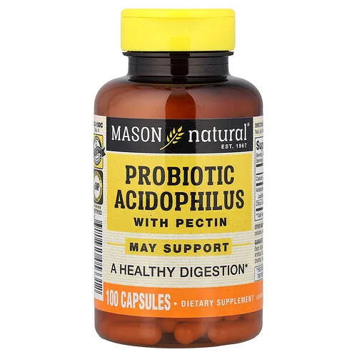 Mason Natural, Probiótico Acidophilus con pectina, 100 cápsulas