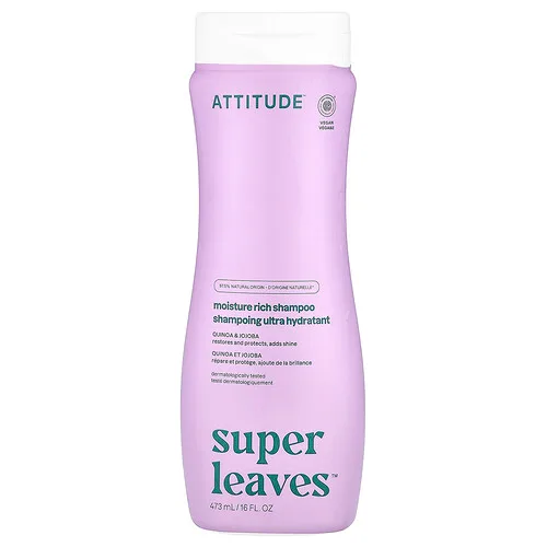 ATTITUDE, Super Leaves™, Champú de humectación intensa, Quinua y jojoba, 473 ml (16 oz. líq.)
