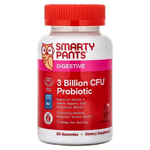 SmartyPants, Gomitas probióticas para el aparato digestivo, Fresa, 30 gomitas