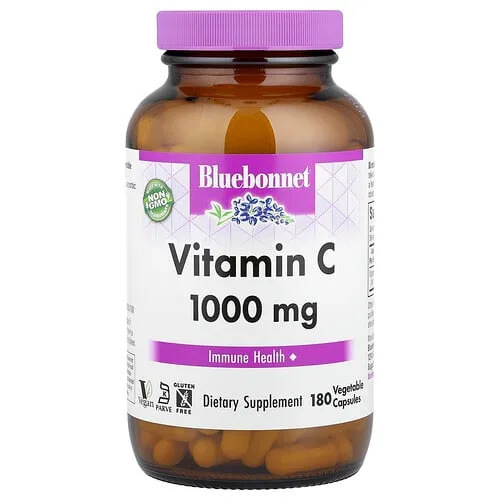 Bluebonnet Nutrition, Vitamina C, 1000 mg, 180 cápsulas vegetales