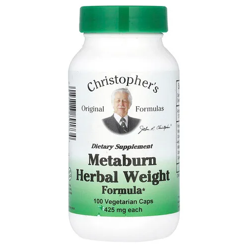 Christopher's Original Formulas, Metaburn, Fórmula herbal para el peso, 100 cápsulas vegetales
