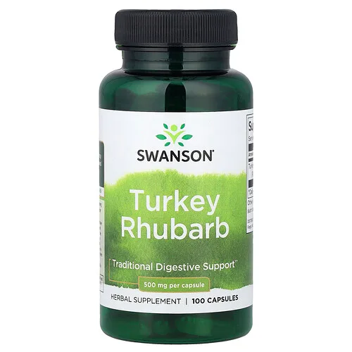 Swanson Vitamins, Ruibarbo de pavo, 500 mg, 100 cápsulas