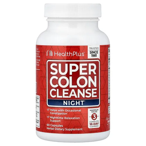 Health Plus, Super Colon Cleanse, Night®, 60 cápsulas