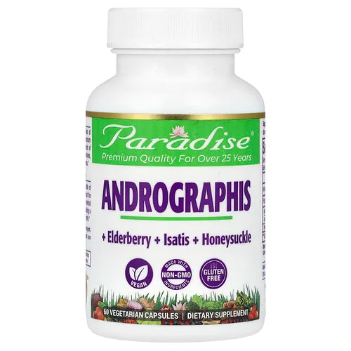 Paradise Herbs, Andrographis de máxima calidad, 60 cápsulas vegetales