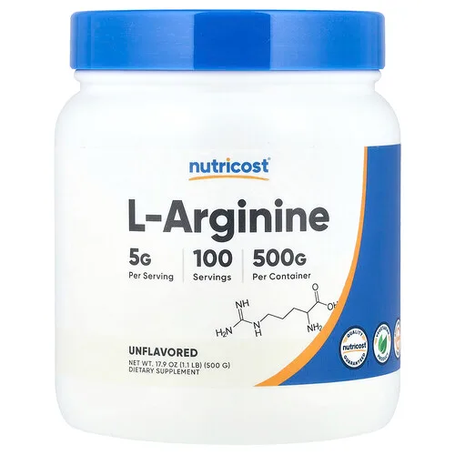 Nutricost, L-arginina, Sin sabor, 500 g (17,9 oz)