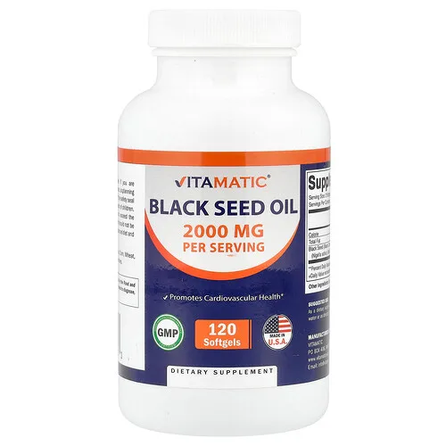 Vitamatic, Aceite de semilla de comino negro, 120 cápsulas blandas (1000 mg por cápsula blanda)