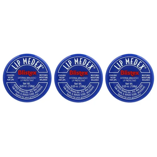 Blistex, Lip Medex, Protector labial, 3 envases de 7.08 g (0.25 oz) cada uno