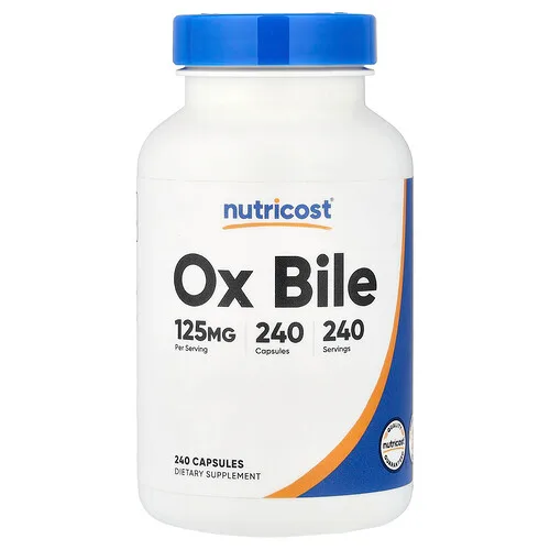 Nutricost, Bilis de buey, 125 mg, 240 cápsulas