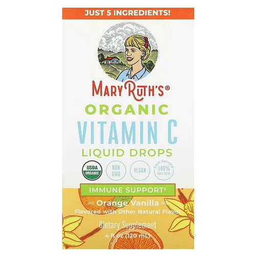 MaryRuth's, Gotas líquidas de vitamina C orgánica, Naranja y vainilla, 120 ml (4 oz. Líq.)