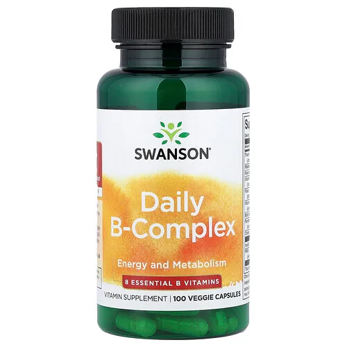 Swanson Vitamins, Complejo B diario, 100 cápsulas vegetales