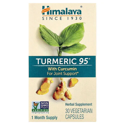 Himalaya, Turmeric 95® con curcumina, 30 cápsulas vegetales