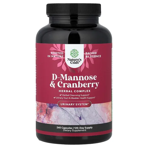 Nature's Craft, D-manosa y arándano rojo, 240 cápsulas