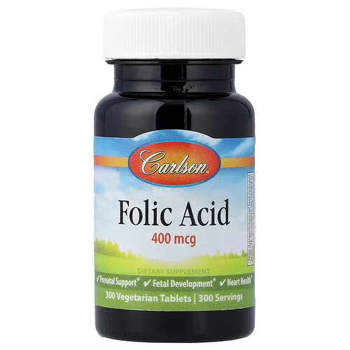 Carlson, Ácido fólico, 400 mcg, 300 tabletas