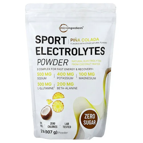 Micro Ingredients, Electrolitos deportivos en polvo, Piña colada, 907 g (2 lb)