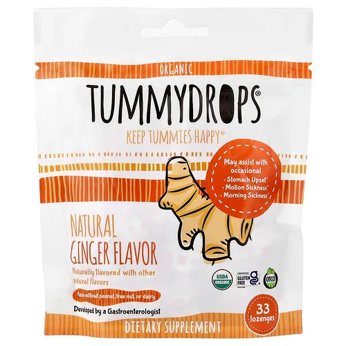 Tummydrops, Jengibre natural orgánico, 33 pastillas