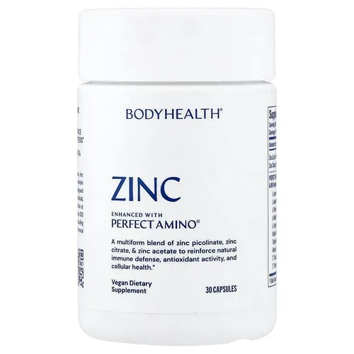 BodyHealth, Zinc, 30 cápsulas
