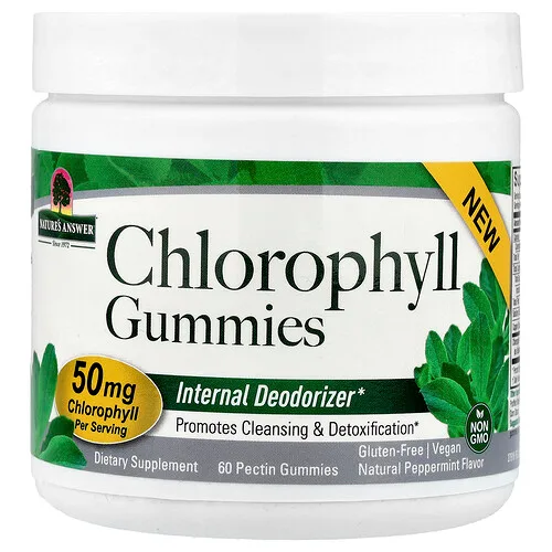 Nature's Answer, Gomitas con clorofila, Menta natural, 60 gomitas de pectina