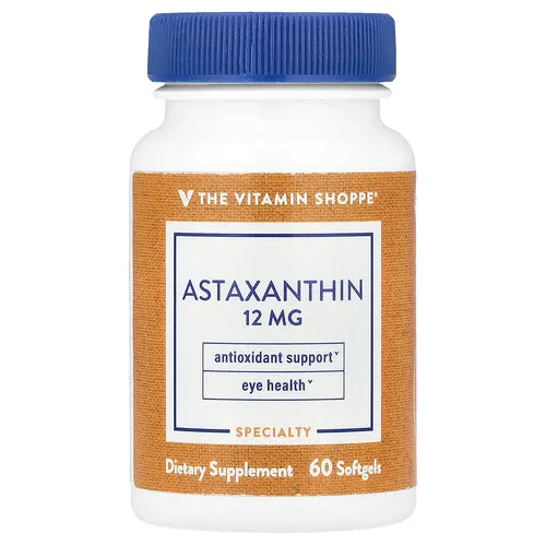 The Vitamin Shoppe, Astaxantina, 12 mg, 60 cápsulas blandas