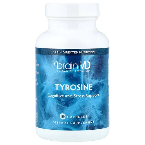 BrainMD, Tirosina, 120 cápsulas (500 mg por cápsula)