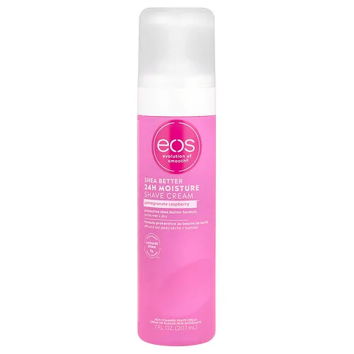 EOS, Shea Better™, Crema para afeitar humectante 24 horas, Granada y frambuesa, 207 ml (7 oz. líq.)