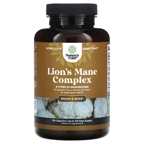 Nature's Craft, Complejo de melena de león, 120 cápsulas