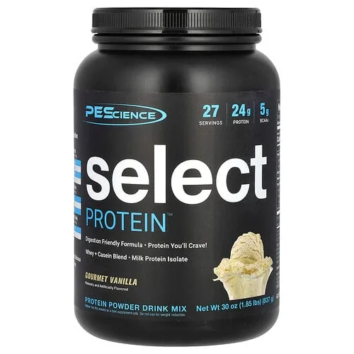 PEScience, Select Protein™, Mezcla para preparar bebidas en polvo, Vainilla gourmet, 837 g (1,85 lb)