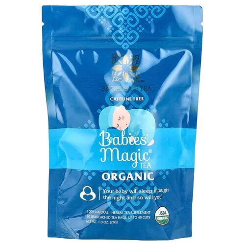 Secrets of Tea, Organic Babies' Magic® Tea, Té orgánico para bebés, Sin cafeína, 20 bolsitas de té sin blanquear, 28 g (1 oz)