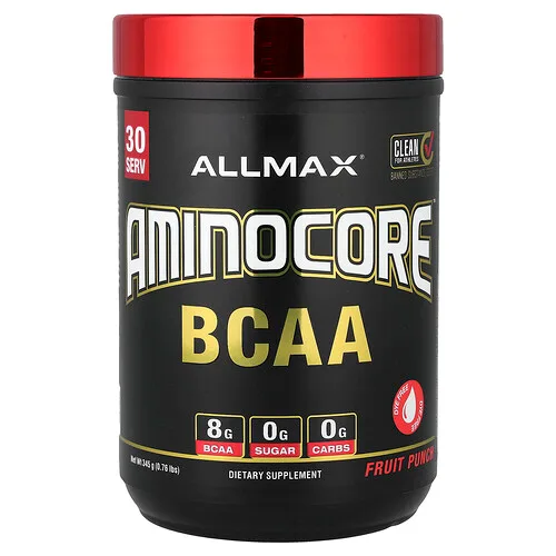 ALLMAX, AMINOCORE™, BCAA, Ponche de frutas, 345 g (0,76 lb)