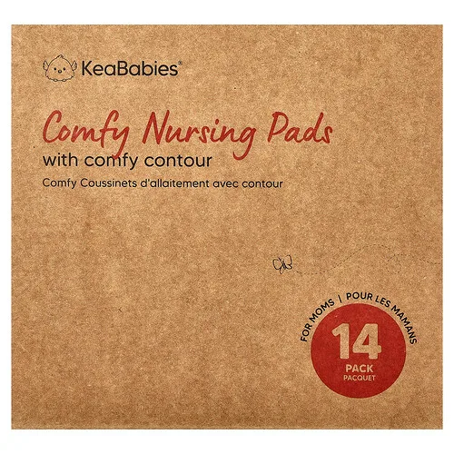KeaBabies, Compresas protectoras para la lactancia Comfy, Grandes, Neutros, Paquete de 14