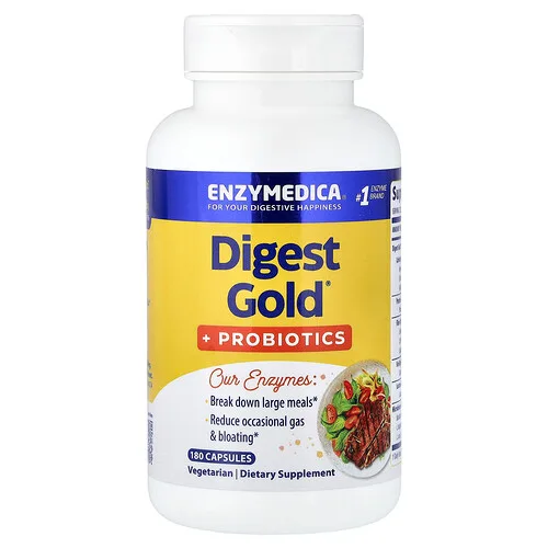 Enzymedica, Digest Gold con probióticos, 180 cápsulas