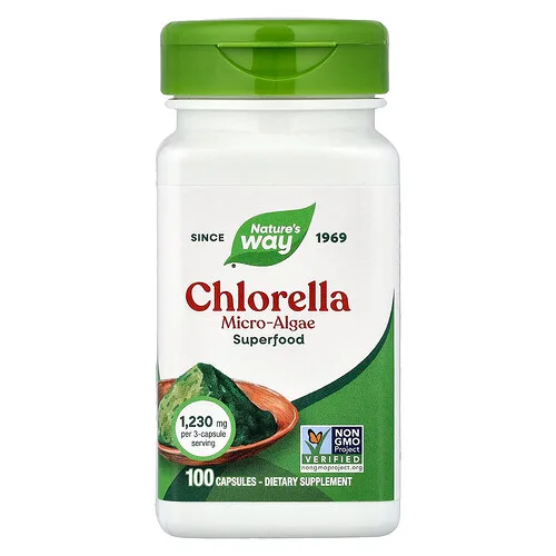 Nature's Way, Microalgas de clorela, 100 cápsulas (410 mg por cápsula)
