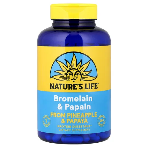 Nature's Life, Bromelaína y papaína, 250 cápsulas