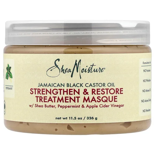 SheaMoisture, Aceite de ricino negro de Jamaica, Mascarilla fortalecedora y restauradora para el cabello, 326 g (11,5 oz)