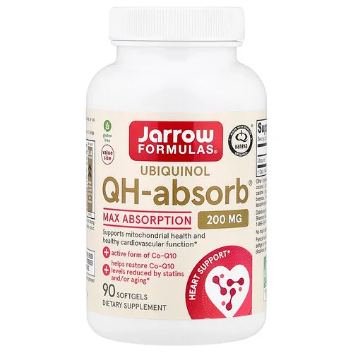 Jarrow Formulas, Ubiquinol, QH-Absorb®, Máxima absorción, 200 mg, 90 cápsulas blandas