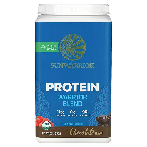 Sunwarrior, Mezcla de proteínas para guerreros, Chocolate, 750 g (1,65 lb)