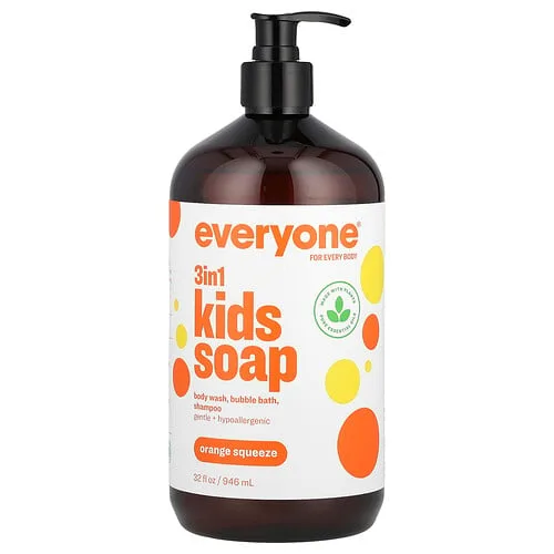 Everyone, Jabón para niños 3 en 1, exprimidor de naranja, 32 fl oz (946 ml)