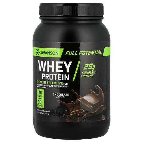 Swanson Vitamins, Proteína de suero de leche con todo el potencial, Chocolate, 1125 g (2,5 lb)