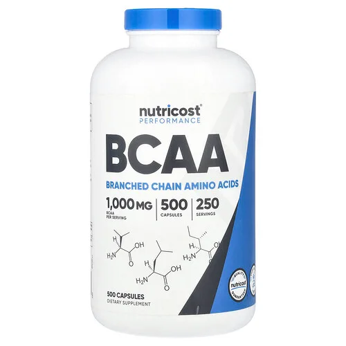 Nutricost, Rendimiento, BCAA, 500 cápsulas (500 mg por cápsula)