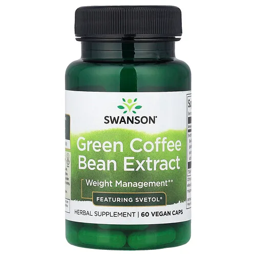 Swanson Vitamins, Extracto de grano de café verde, 60 cápsulas veganas (200 mg por cápsula)